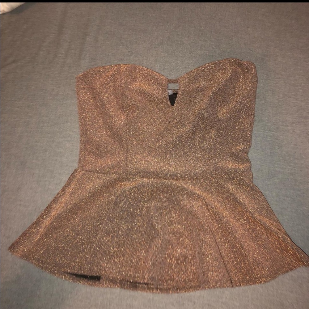 medium champagne sparkly tube top